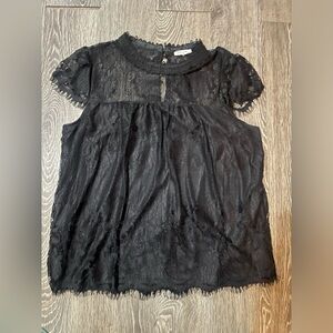 Black Lace Blouse L